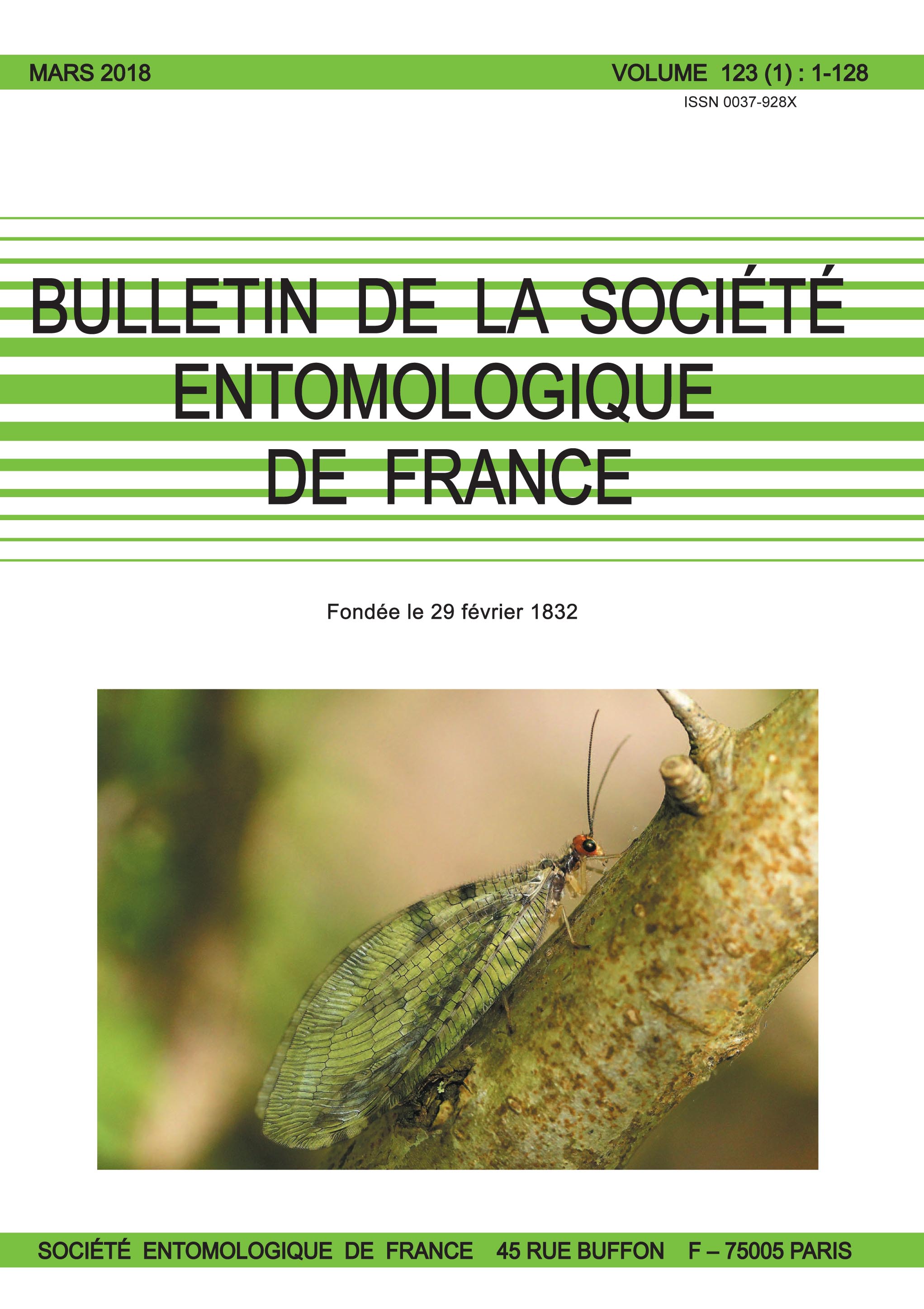 BULLETIN DE LA SOCIETE ENTOMOLOGIQUE DE FRANCE